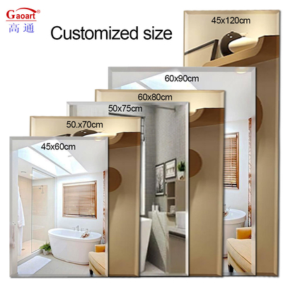 Gepersonaliseerd Grootte Glas Spiegel Wand Kleefmiddel Magic Frameless Salon Badkamer golfspiegel