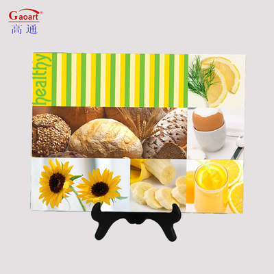 Gepersonaliseerde kleur 4mm Onbreekbaar vierkant bedieningsbak Placemat voor glazen eettafel