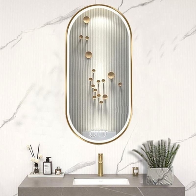 Gepersonaliseerde grootte aanraakfunctie Bevellede decor spiegel voor goede verkoop kleine LED salon