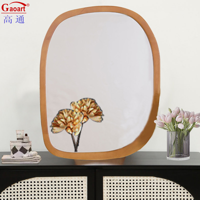 Antieke badkamerboog Decor Wandsticker met houten raam spiegel in Morden stijl