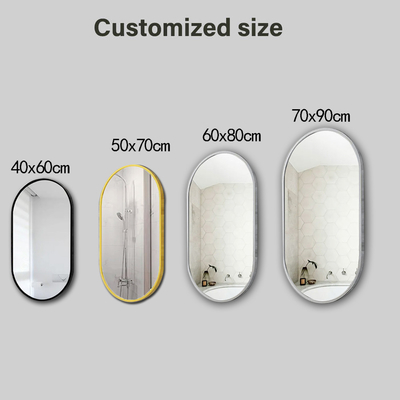 Gepersonaliseerde grootte Volle spiegel voor luxe Art Deco badkamer glas in top mode design