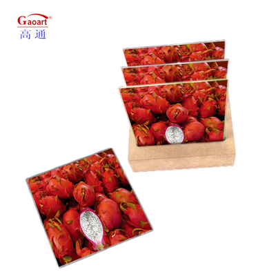 Functionele keuken accessoire glas snijplank met handvat en fruit design stijl