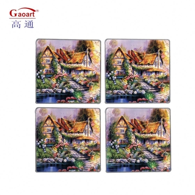 Duurzame heldere vloeiende gehard glas coaster Custom Cut Shape Kitchen Cutting Board