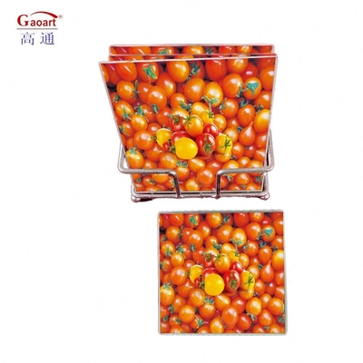 Keuken snijden Blank gehard glas coaster in 5 mm dikte en fruit design stijl