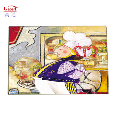 Op maat gemaakte keuken rechthoekige gehard glas placemat voor 6 mm gehard glas eettafel