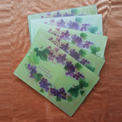 Op maat gemaakte keuken rechthoekige gehard glas placemat voor 6 mm gehard glas eettafel