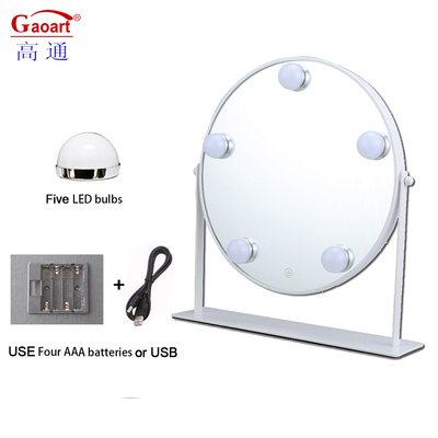 Draagbare zak kleine handheld kleine make-up met led licht tafel spiegel voor elke dag