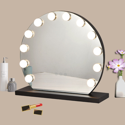 12 Dimmable LED-vergelijkingsspiegel met logoontwerp