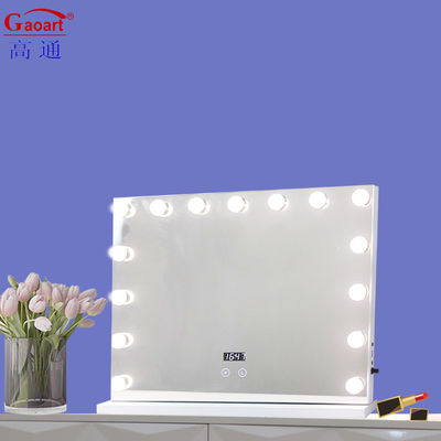 Alledaagse make-up gelegenheden metalen en glazen spiegel met LED-lamp Hollywood Vanity Light