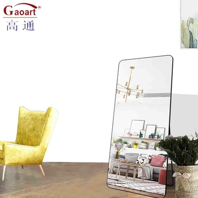 Aluminium frame volgrootte vloerlengte dansstudio decor spiegel voor woonkamer