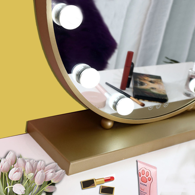 Home Decor Vanity Hollywood Spiegel met LED-lampen Custom Ronde Ovale Ontwerp in Chrome