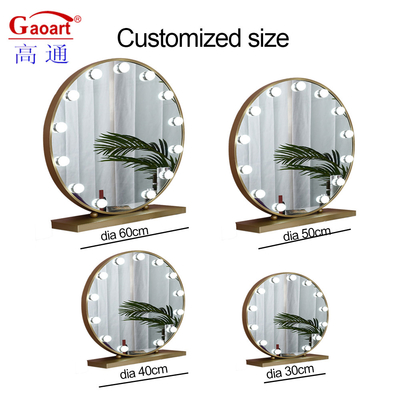 Home Decor Vanity Hollywood Spiegel met LED-lampen Custom Ronde Ovale Ontwerp in Chrome