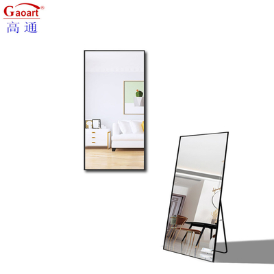 Hedendaagse full length metaal antieke rozen goud slaapkamer decoratie spiegel met stand