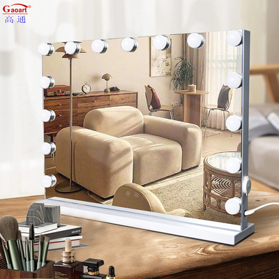 Aanpasbare mode-design make-up Vanity Hollywood Led Mirror met Chrome afwerking