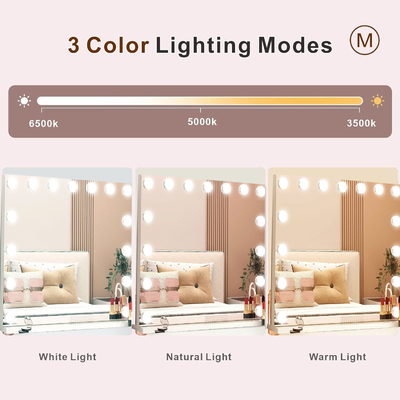 Aanpasbare mode-design make-up Vanity Hollywood Led Mirror met Chrome afwerking