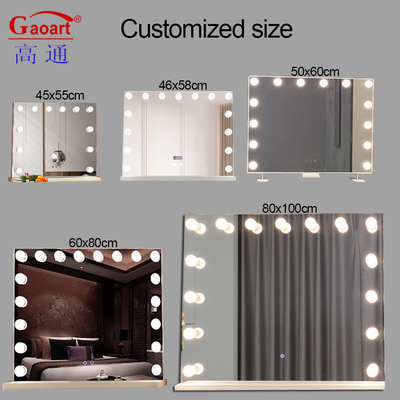 Aanpasbare mode-design make-up Vanity Hollywood Led Mirror met Chrome afwerking