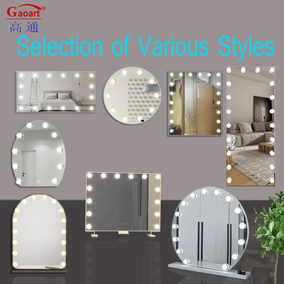 Aanpasbare mode-design make-up Vanity Hollywood Led Mirror met Chrome afwerking