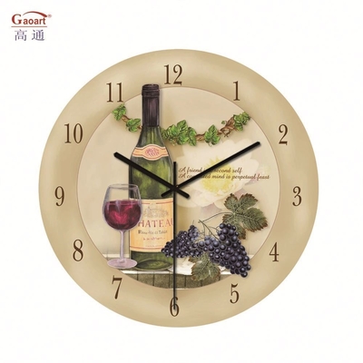 Home Wanddecoratie Glas Wandklok met Scenic Landscape Design en Olieverf