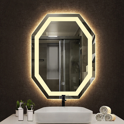 Grote zwarte smart LED spiegel voor hotel badkamer decoratie maat