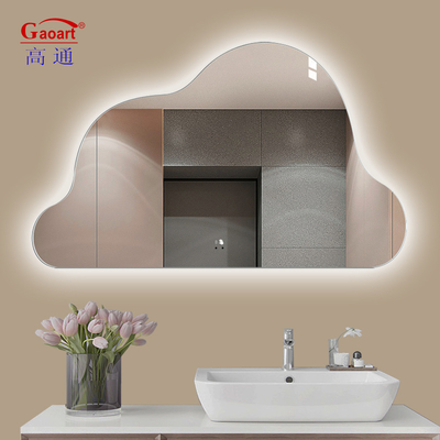 Op maat gemaakte grootte glazen decoratie voor modern bad licht in salon slimme badkamer spiegel