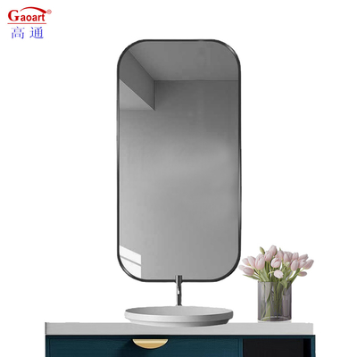 Gepersonaliseerde grootte Volledig versiering Zilveren plakker Wandmontage Spiegel met witte frame