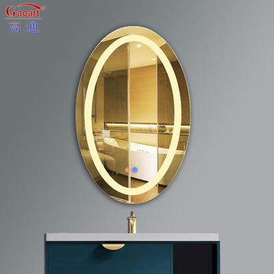 Top mode LED verlicht glazen spiegel voor slimme make-up in kleine douche omgevingen
