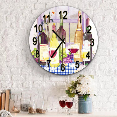 Afscheidende moderne mantel Home Decor Wandkamerklok voor sublimatie glas decoratie
