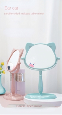 Modieus ontwerp Plastic en glas spiegel Staande bureau make-up spiegel voor reizen