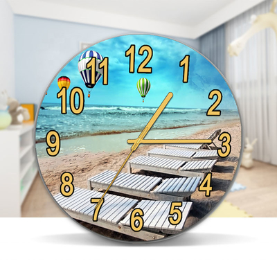Klassiek gehard glas Spiegel Keuken Sublimatie Mantel Woonkamer Hanger Gezicht UV-klok