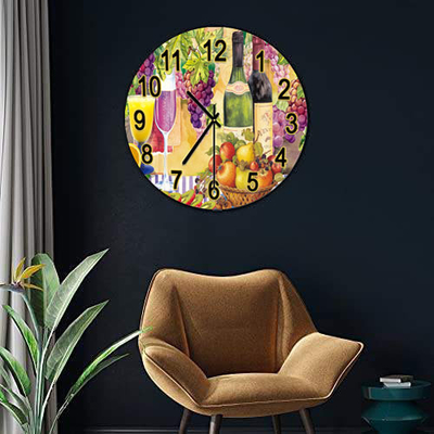Klassiek gehard glas Spiegel Keuken Sublimatie Mantel Woonkamer Hanger Gezicht UV-klok