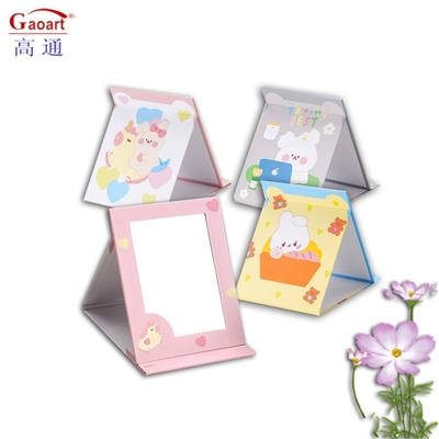 Design Stijl Mode Gecoat Papier Glas Spiegel Draagbare Vanity Light Mini Kleine Spiegel