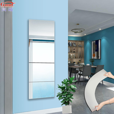 Persoonlijke grootte Arched zilveren plaat Acryl spiegel voor badkamer decoratie