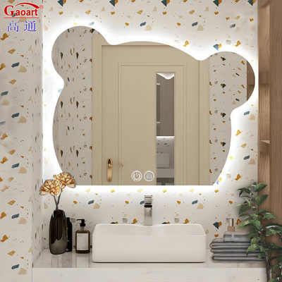 Zilveren spiegel badkamer decoratie LED ronde muur spiegel voor mistloze make-up in kleine douche
