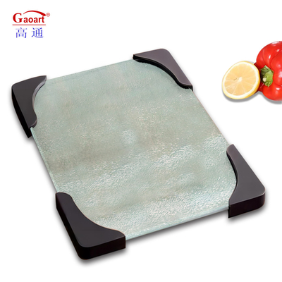 Hooggehard glas snijplank met rubber edged all-season keuken gereedschap 4pcs hoeken