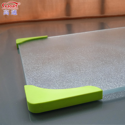 Hooggehard glas snijplank met rubber edged all-season keuken gereedschap 4pcs hoeken