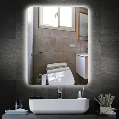 Volledige slimme glazen plakker muur met led spiegel voor badkamer decoratie op maat