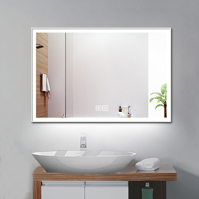 Volledige slimme glazen plakker muur met led spiegel voor badkamer decoratie op maat