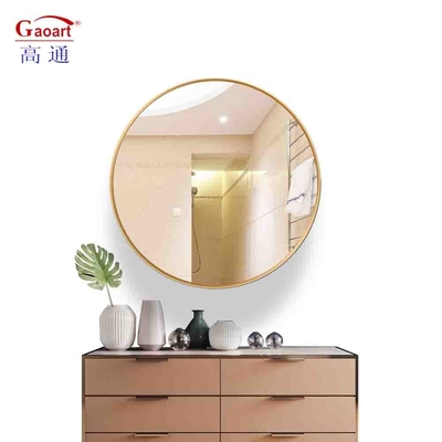 Onbreekbare gouden aluminium badkamerwandspiegel voor decoratief in ijzer en wit