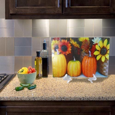 Onbreekbare vierkant gehard glas snijplank placemats voor glazen eettafel