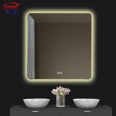 Gepersonaliseerde grootte Led Touch Bevelled Smart Fitness Bad Backlit Mirror voor make-up salon