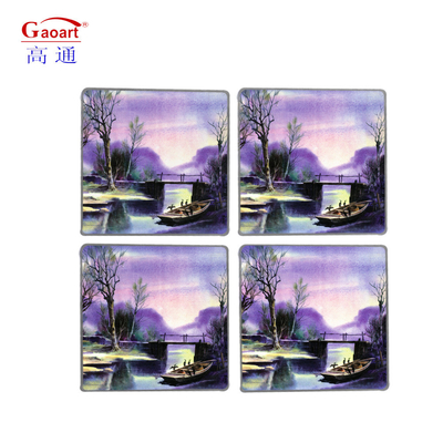 Custom Logo Keukenproducten Draagbare wijn Ronde Vierkante Tempered Glass Coasters Set voor Drinks