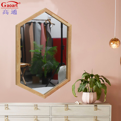 Gepersonaliseerde grootte Houten frame Moderne wandspiegel voor thuis Badkamer Antiek decor