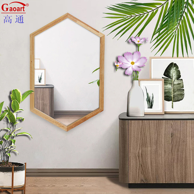 Gepersonaliseerde grootte Houten frame Moderne wandspiegel voor thuis Badkamer Antiek decor