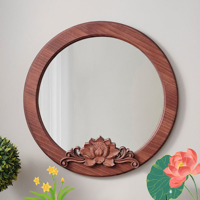 Volle lengte boog rustieke ingebouwde muur Home Decor Houten raam voor vloer lengte spiegel