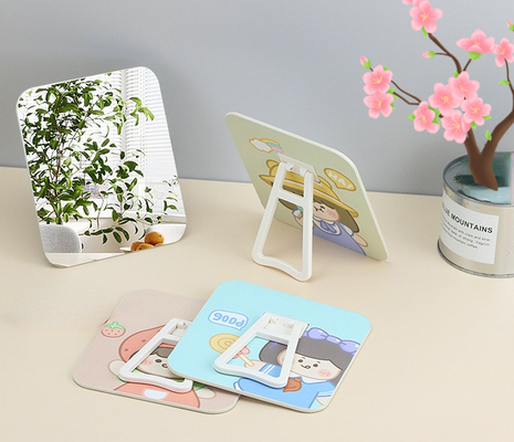 Alledaagse ontwerp Pocket verstelbare mini cosmetische tafel met aangepaste ronde make-up spiegel