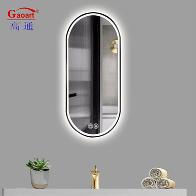 Kleine salon hangende muur met led spiegel achtergrondverlicht badkamer slimme fitness bevellede touch