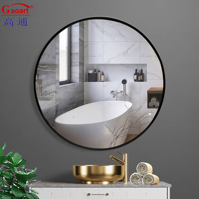 Aanpasbaar formaat Antiek goud Vintage badkamer Ronde huis decoratie Plastic frame spiegel