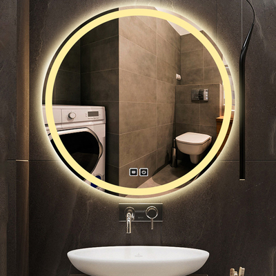 LED-licht aanraking rond licht slimme salon ijdelheid make-up badkamer wandspiegel