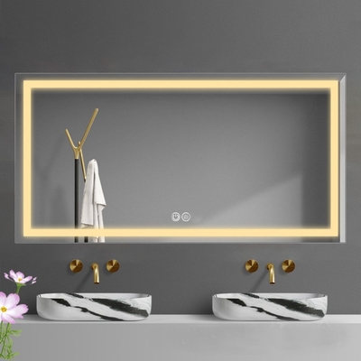 Ronde glazen spiegel intelligente achtergrondverlichting wand LED badkamer spiegel voor hotel decoraties