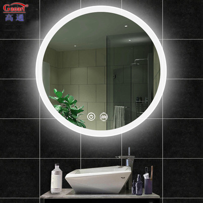 Moderne design verlichte oneindige ronde LED-lichtspiegel voor slimme fitness badkamer